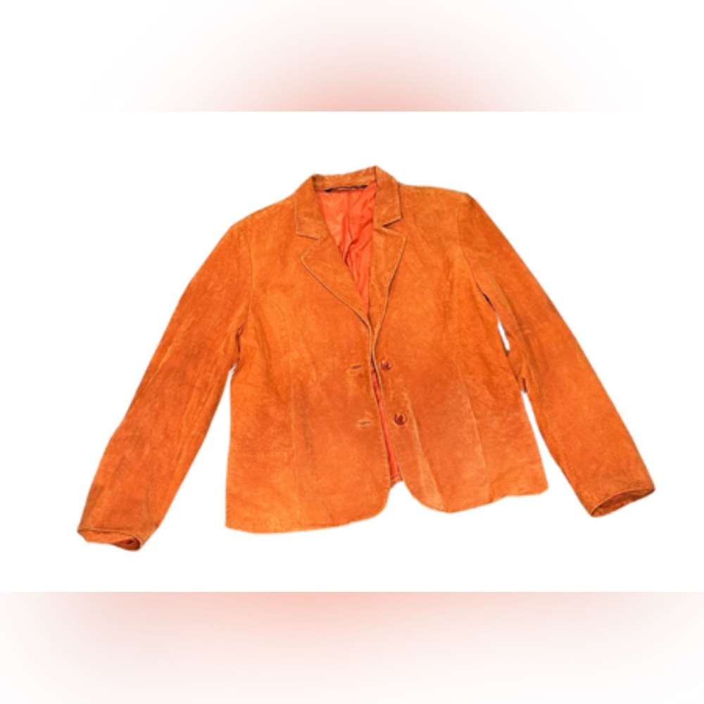 Vintage Catherine Stewart Orange Suede Blazer Jacket | Fits like a S/M